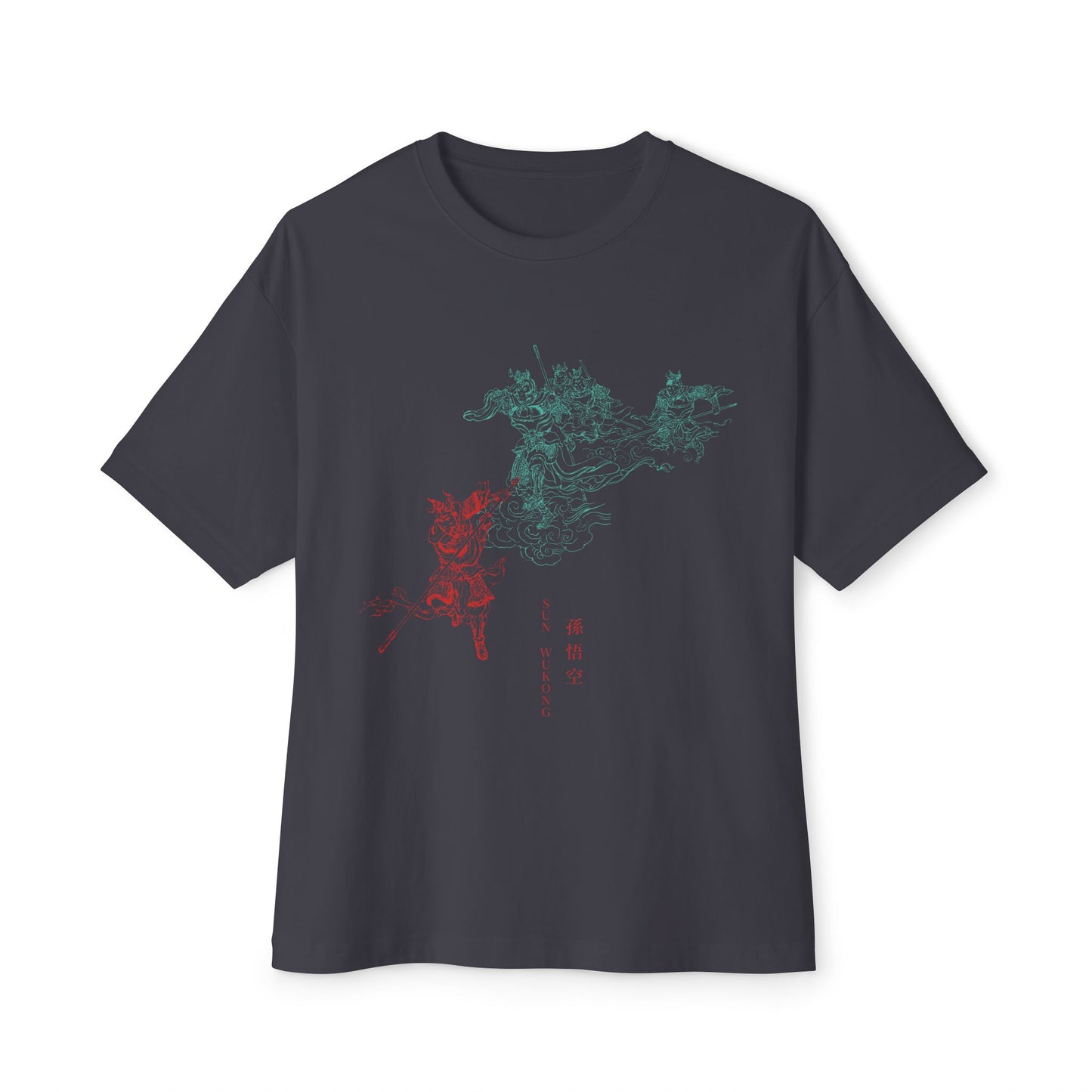 Wukong Black & White Faded Oversized T-Shirt